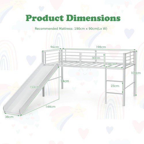 Single loft bed children - bed, mid