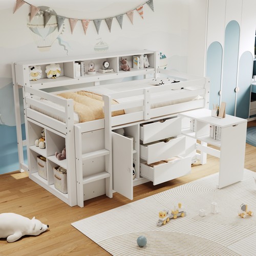 3ft single wooden - storage, bed