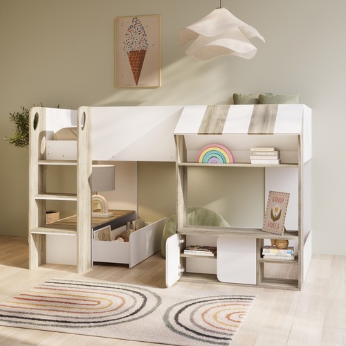 White and oak mid sleeper - and,